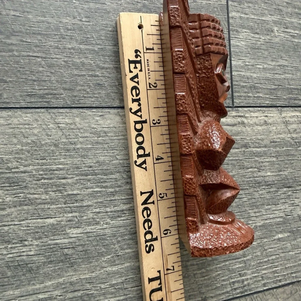 VTG 70s Coco Joe's Hawaii Tiki Wall Plaque #16-043 Polynesian Idol Green Eyes
